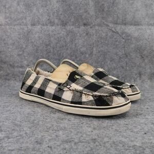 Roxy Shoes Womens 9 Flats Slip On Loafer Plaid Moc Toe Faux Fur Casual Comfort